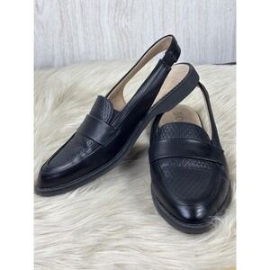 Naturalizer Soul Slingback Loafer Black Comfort Work Preppy Chic Flat Womens 7.5